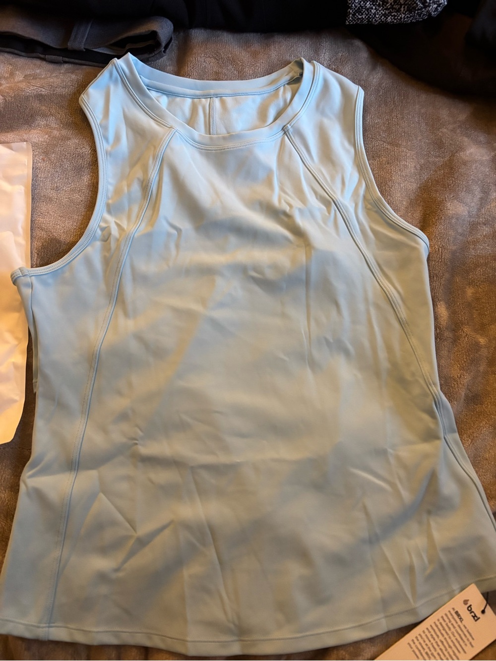 Women's Light Blue Athletic Tank Top - Breathable Performance